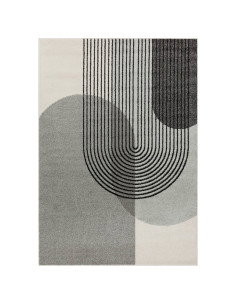 Tappeto Muse Grey Retro MU14: design geometrico moderno e colori neutri, perfetto tra i tappeti moderni soggiorno per stile e p