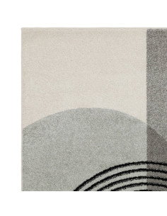 Tappeto Muse Grey Retro MU14: design geometrico moderno e colori neutri, perfetto tra i tappeti moderni soggiorno per stile e p 2