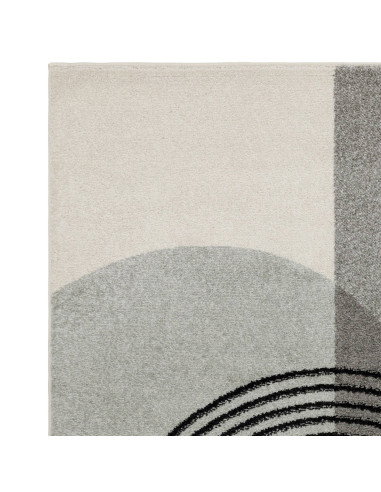 Tappeto Muse Grey Retro MU14: design geometrico moderno e colori neutri, perfetto tra i tappeti moderni soggiorno per stile e p