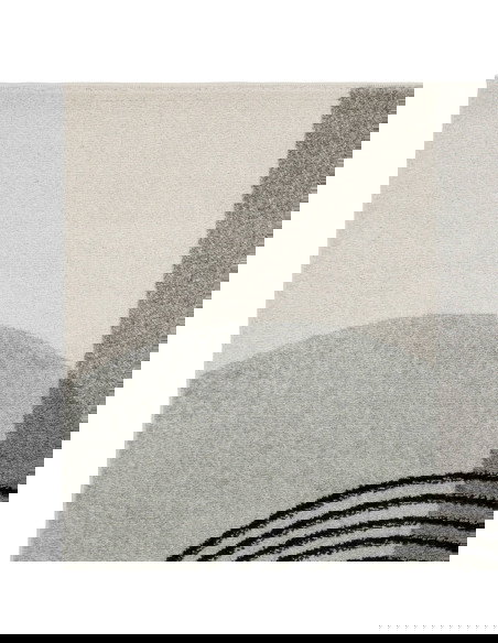 Tappeto Muse Grey Retro MU14: design geometrico moderno e colori neutri, perfetto tra i tappeti moderni soggiorno per stile e p