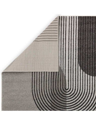Elevate your space with the Muse Grey Retro MU14, a modern designer rug featuring striking geometric patterns and durable, easy