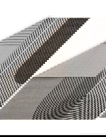 Tappeto Muse Grey Retro MU14: design geometrico moderno e colori neutri, perfetto tra i tappeti moderni soggiorno per stile e p