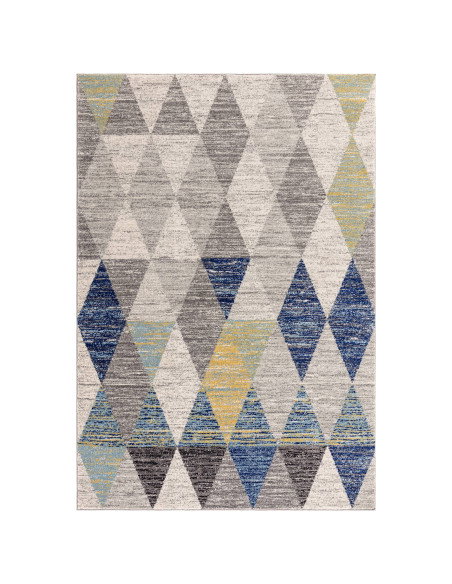Tappeto Muse Harlequin Blue MU25: design geometrico moderno e colori raffinati, perfetto tra i tappeti moderni soggiorno per un