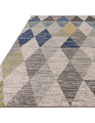 Tappeto Muse Harlequin Blue MU25: design geometrico moderno e colori raffinati, perfetto tra i tappeti moderni soggiorno per un