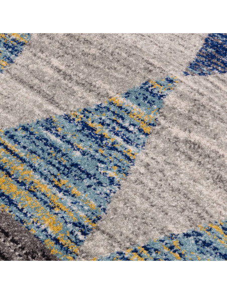 Tappeto Muse Harlequin Blue MU25: design geometrico moderno e colori raffinati, perfetto tra i tappeti moderni soggiorno per un