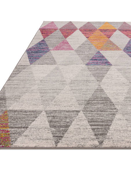 Add vibrant style with the Muse Harlequin Pink MU24, a durable modern colourful area rug featuring geometric flair and easy-car