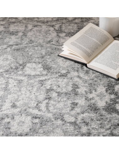 Tappeto Muse Heritage Grey MU27: design geometrico e colori neutri per tappeti moderni soggiorno eleganti, resistenti e facili