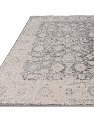 Tappeto Muse Heritage Grey MU27: design geometrico e colori neutri per tappeti moderni soggiorno eleganti, resistenti e facili