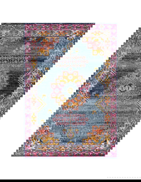 Tappeto Muse Medalion Bright MU29: design moderno e colori vivaci, perfetto per tappeti moderni soggiorno e salotti contemporan