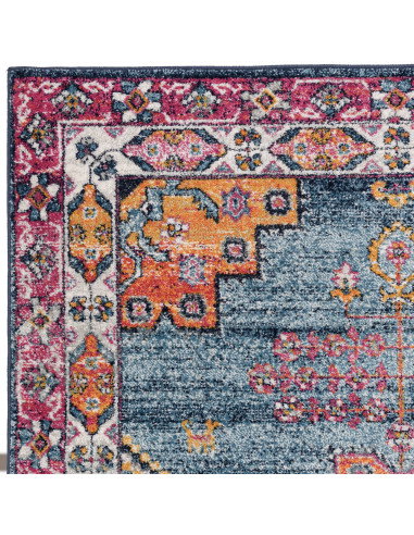 Brighten your space with the Muse Medalion Bright MU29, a durable modern colourful area rug featuring bold geometric patterns a
