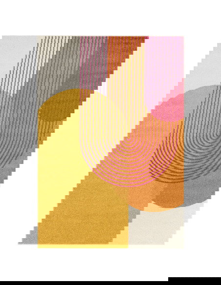 Tappeto Muse Orange Retro MU13: design moderno e colori vivaci per un soggiorno unico. Perfetto tra i tappeti moderni soggiorno