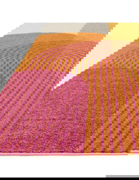 Tappeto Muse Orange Retro MU13: design moderno e colori vivaci per un soggiorno unico. Perfetto tra i tappeti moderni soggiorno