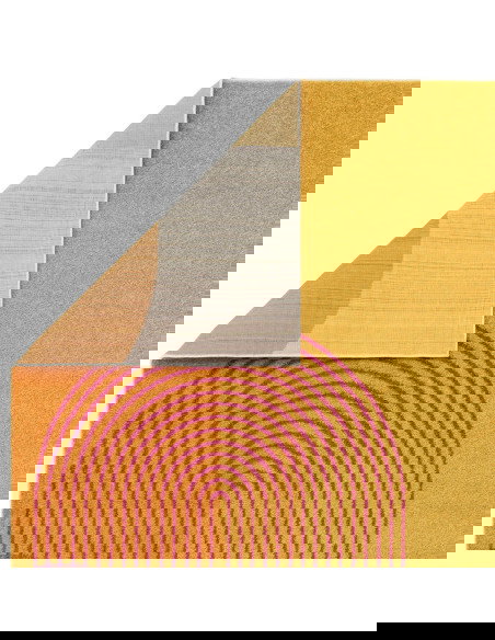 Tappeto Muse Orange Retro MU13: design moderno e colori vivaci per un soggiorno unico. Perfetto tra i tappeti moderni soggiorno