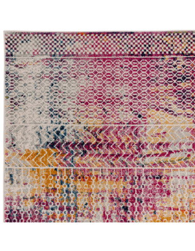 Brighten your space with the Muse Tribal Bright MU26, a durable modern colourful area rug featuring vibrant geometric patterns