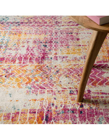 Tappeto Muse Tribal Bright MU26: design moderno e colorato, perfetto per soggiorni contemporanei. Resistente, facile da pulire