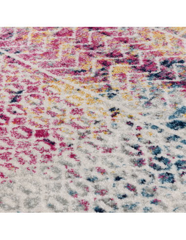 Tappeto Muse Tribal Bright MU26: design moderno e colorato, perfetto per soggiorni contemporanei. Resistente, facile da pulire