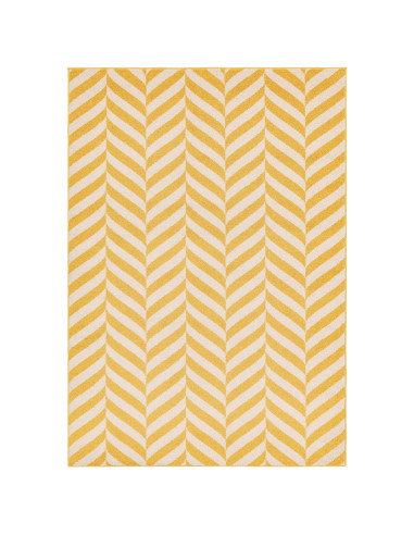 Brighten your space with the Muse Yellow Chevron MU08, a durable modern designer rug featuring vibrant chevron patterns for sty