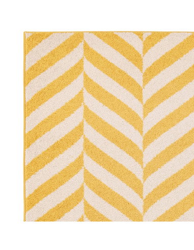 Brighten your space with the Muse Yellow Chevron MU08, a durable modern designer rug featuring vibrant chevron patterns for sty