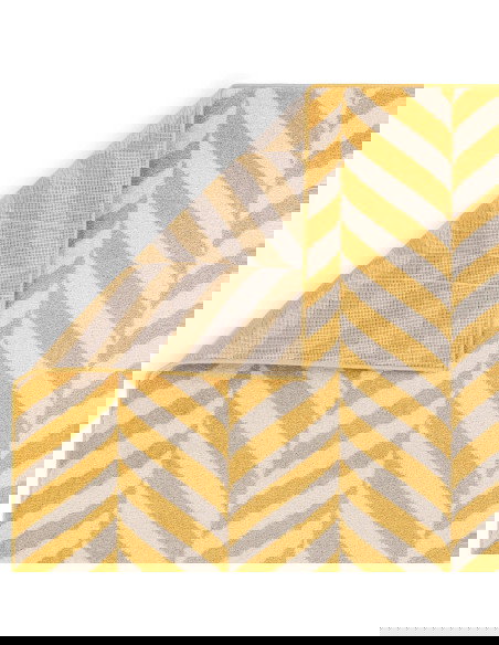 Tappeto Muse Yellow Chevron MU08: design geometrico e colori caldi per un soggiorno moderno e accogliente. Perfetto tra i tappe