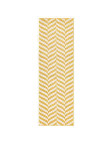 Brighten your space with the Muse Yellow Chevron MU08, a durable modern designer rug featuring vibrant chevron patterns for sty
