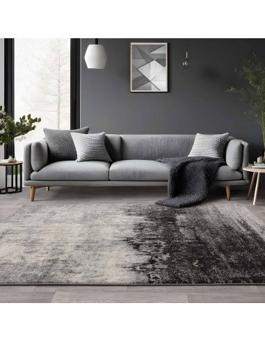 Elevate your space with the Nova NV03 Distress Grey modern area rug—durable, stylish, and easy living for contemporary interior