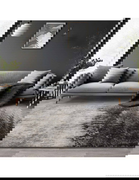 Tappeti moderni soggiorno: Nova NV03 Distress Grey unisce design astratto, comfort e durabilità per uno stile contemporaneo e r