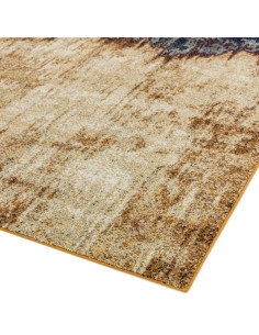 Tappeto moderno con design astratto e colori caldi, ideale per soggiorno. Resistente, facile da pulire e perfetto per ambienti 2