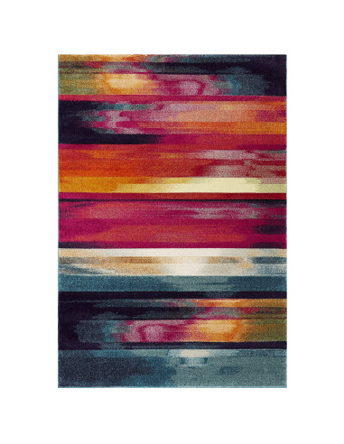 Brighten your space with the Nova NV05 Stripe Multi, a durable and vibrant modern area rug perfect for easy living and contempo