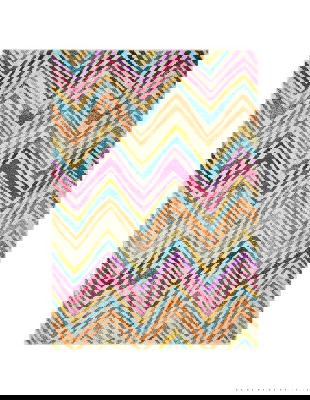 Add vibrant color and durable style to your home with the Nova NV21 Rhythm Multi, a modern area rug featuring a bold geometric