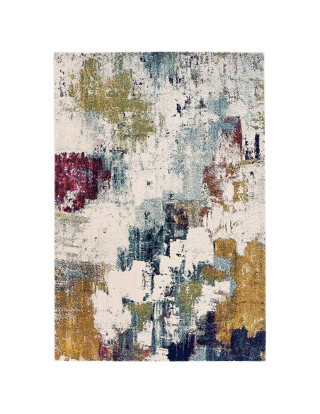 Discover the Nova NV22 Abstract Mustard Multi rug, a vibrant modern area rug combining durability, easy care, and bold artistic