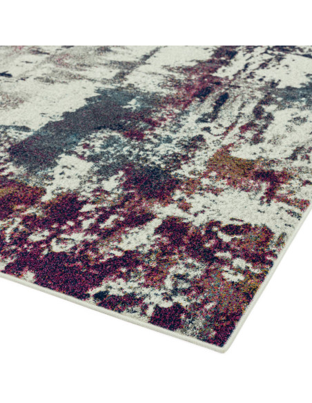 Tappeto moderno soggiorno Nova NV23 Abstract Navy Multi: design astratto, colori multitoni e comfort per un ambiente elegante e