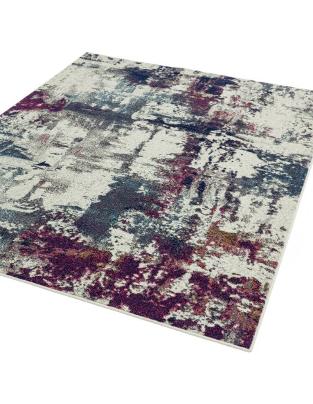 Tappeto moderno soggiorno Nova NV23 Abstract Navy Multi: design astratto, colori multitoni e comfort per un ambiente elegante e