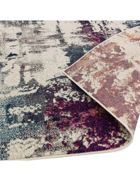 Tappeto moderno soggiorno Nova NV23 Abstract Navy Multi: design astratto, colori multitoni e comfort per un ambiente elegante e