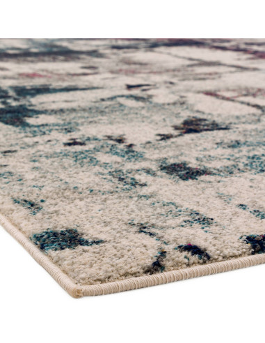 Tappeto moderno soggiorno Nova NV23 Abstract Navy Multi: design astratto, colori multitoni e comfort per un ambiente elegante e