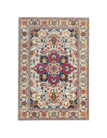 Tappeto Nova NV24 Persian White Multi: eleganza e comfort per il soggiorno con un design moderno e dettagli persiani raffinati.