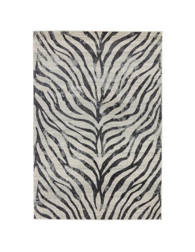 Tappeto Nova NV27 Zebra Grey: design moderno e fantasia zebrata per un soggiorno elegante e pratico. Perfetto tra i tappeti mod