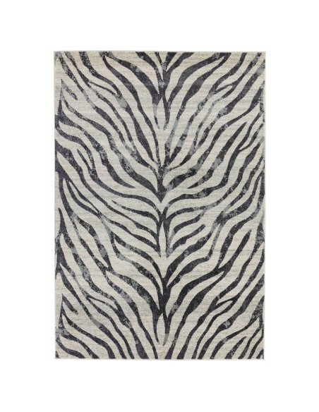 Tappeto Nova NV27 Zebra Grey: design moderno e fantasia zebrata per un soggiorno elegante e pratico. Perfetto tra i tappeti mod
