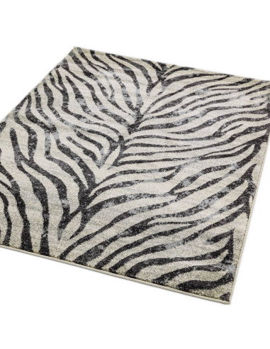 Elevate your space with the Nova NV27 Zebra Grey, a stylish modern area rug featuring a bold zebra pattern and easy-care polypr