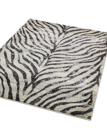 Elevate your space with the Nova NV27 Zebra Grey, a stylish modern area rug featuring a bold zebra pattern and easy-care polypr