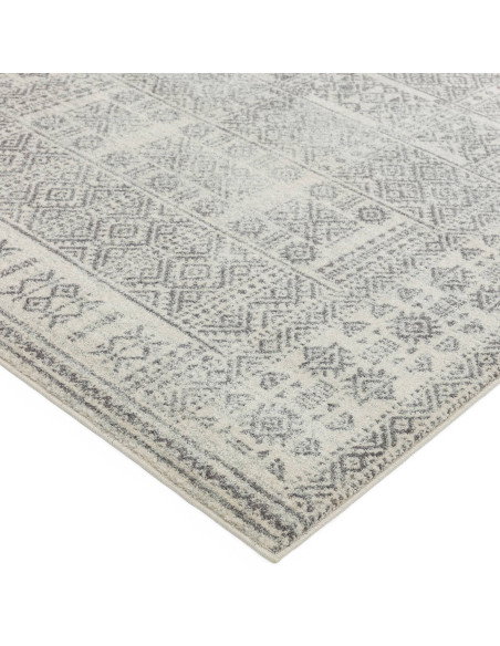 Elevate your home with the Nova NV33 Tribal Grey modern area rug, featuring a durable, easy-to-clean geometric tribal design in