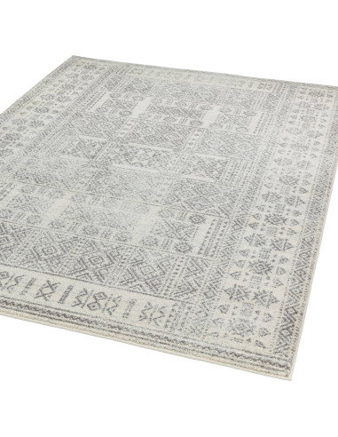 Elevate your home with the Nova NV33 Tribal Grey modern area rug, featuring a durable, easy-to-clean geometric tribal design in