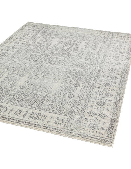 Elevate your home with the Nova NV33 Tribal Grey modern area rug, featuring a durable, easy-to-clean geometric tribal design in