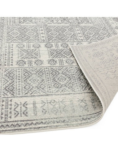 Elevate your home with the Nova NV33 Tribal Grey modern area rug, featuring a durable, easy-to-clean geometric tribal design in