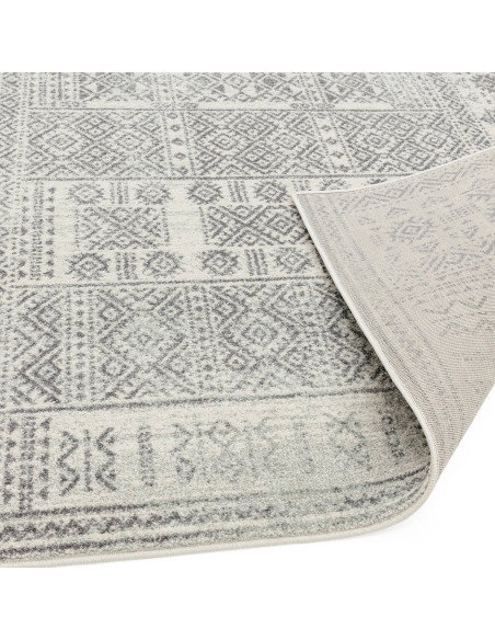 Elevate your home with the Nova NV33 Tribal Grey modern area rug, featuring a durable, easy-to-clean geometric tribal design in