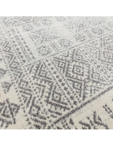 Elevate your home with the Nova NV33 Tribal Grey modern area rug, featuring a durable, easy-to-clean geometric tribal design in