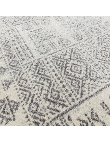 Elevate your home with the Nova NV33 Tribal Grey modern area rug, featuring a durable, easy-to-clean geometric tribal design in