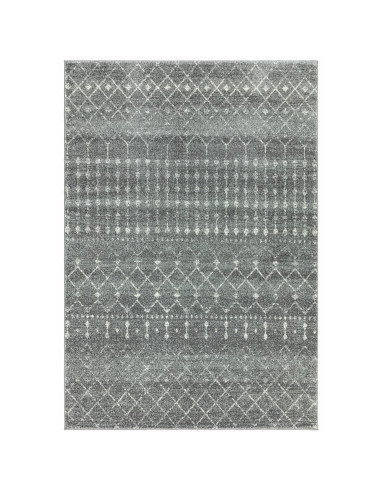 Elevate your space with the Nova NV34 Nomadic Grey modern area rug, featuring a durable tribal geometric design and easy living