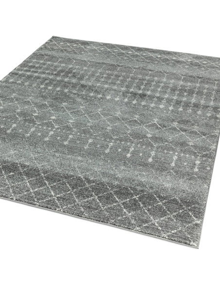 Tappeto moderno design Nova NV34 Nomadic Grey: eleganza geometrica e praticità per un soggiorno contemporaneo e raffinato.