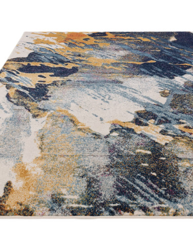 Discover the Nova Sonic NV41 modern area rug with a vibrant abstract design, durable polypropylene, and plush comfort for easy