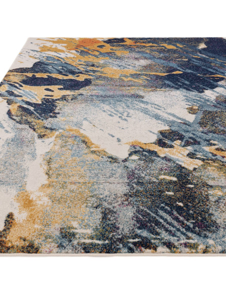 Discover the Nova Sonic NV41 modern area rug with a vibrant abstract design, durable polypropylene, and plush comfort for easy